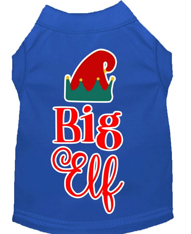 Big Elf Screen Print Dog Shirt Blue XL